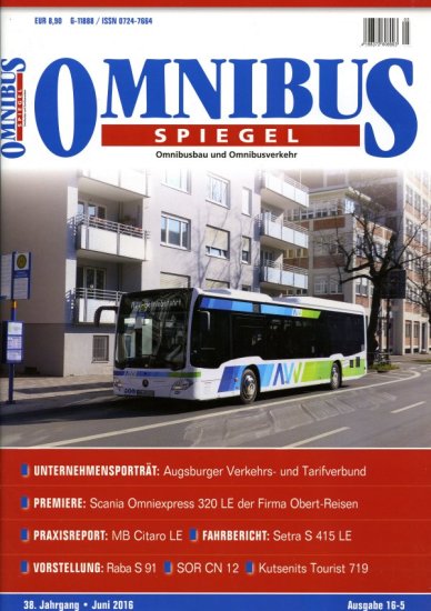 Omnibus Spiegel 5-2016 mit AVV Augsburg Bericht - zum Schließen ins Bild klicken