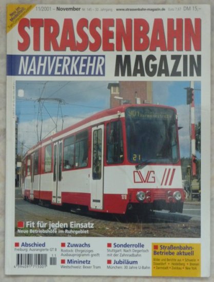 Strassenbahnmagazin Heft 2001/11 - zum Schließen ins Bild klicken