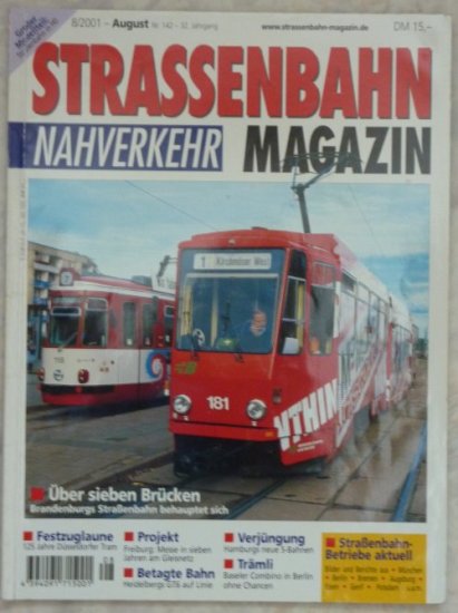 Strassenbahnmagazin Heft 2001/8 - zum Schließen ins Bild klicken