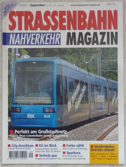 Strassenbahnmagazin Heft 2001/9 - zum Schließen ins Bild klicken