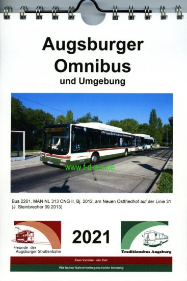 Kalender 2021 der Augsburger Omnibus und Umgebung - zum Schließen ins Bild klicken