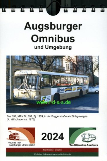 Kalender 2024 der Augsburger Omnibus und Umgebung - zum Schließen ins Bild klicken