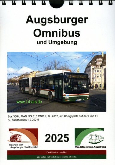 Kalender 2025 der Augsburger Omnibus und Umgebung - zum Schließen ins Bild klicken