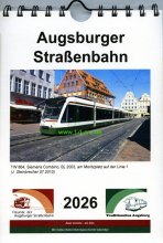 Kalender 2026 der Augsburger Straßenbahn