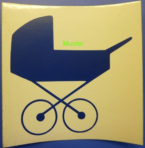 Aufkleber "Kinderwagenplatz" - zum Schließen ins Bild klicken